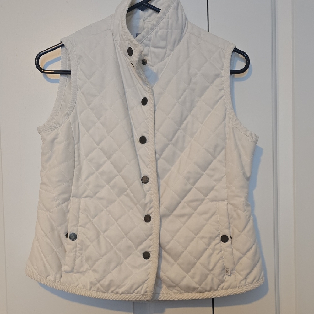 Liz Claiborne Women's White Quilted Vest